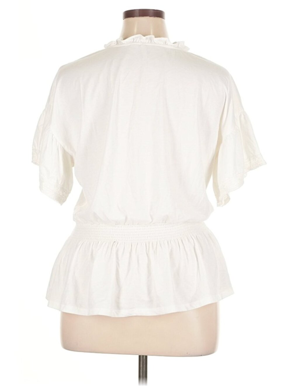 Cato Ivory/White Short-Sleeve Peplum Blouse - Size XL - Great Condition - Picture 3 of 9